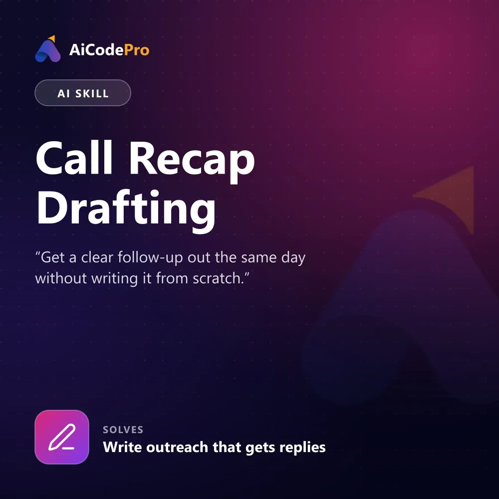 Call Recap Drafting Skill