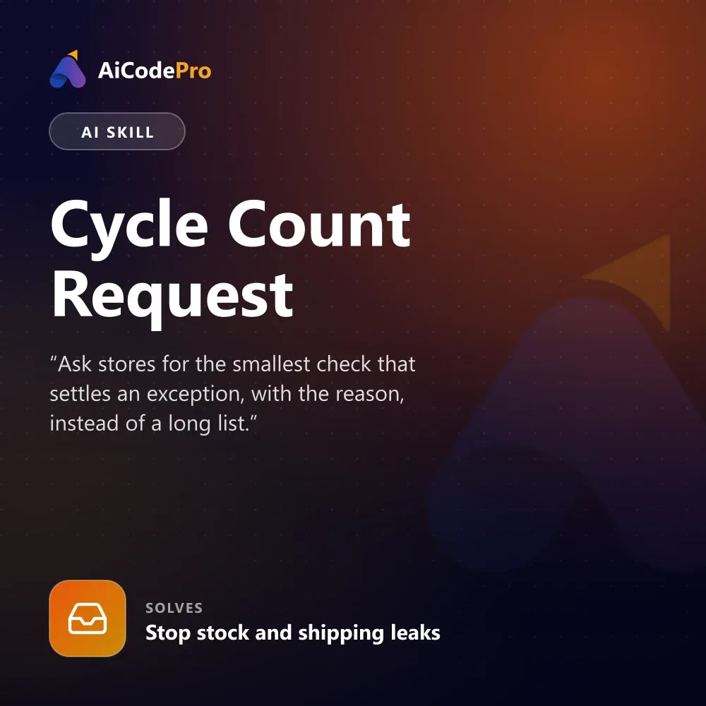 Cycle Count Request Skill
