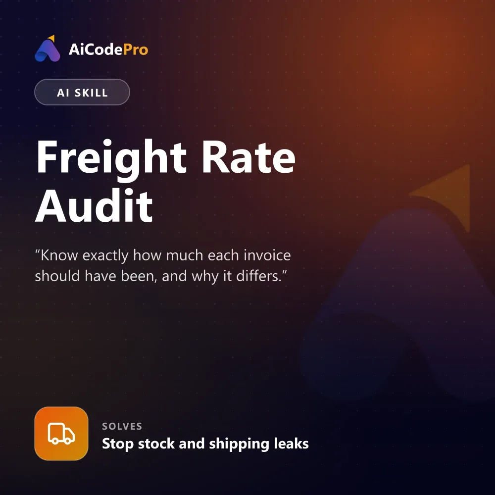 Freight Rate Audit Skill