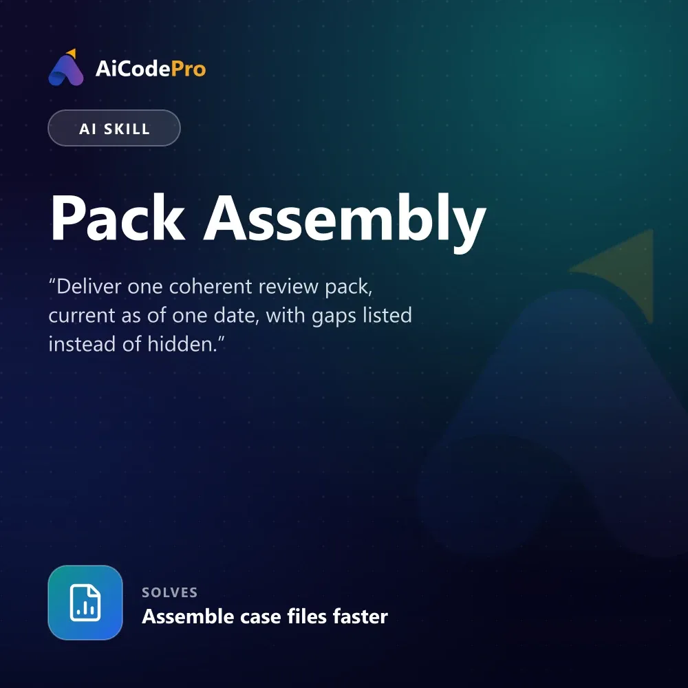 Pack Assembly Skill
