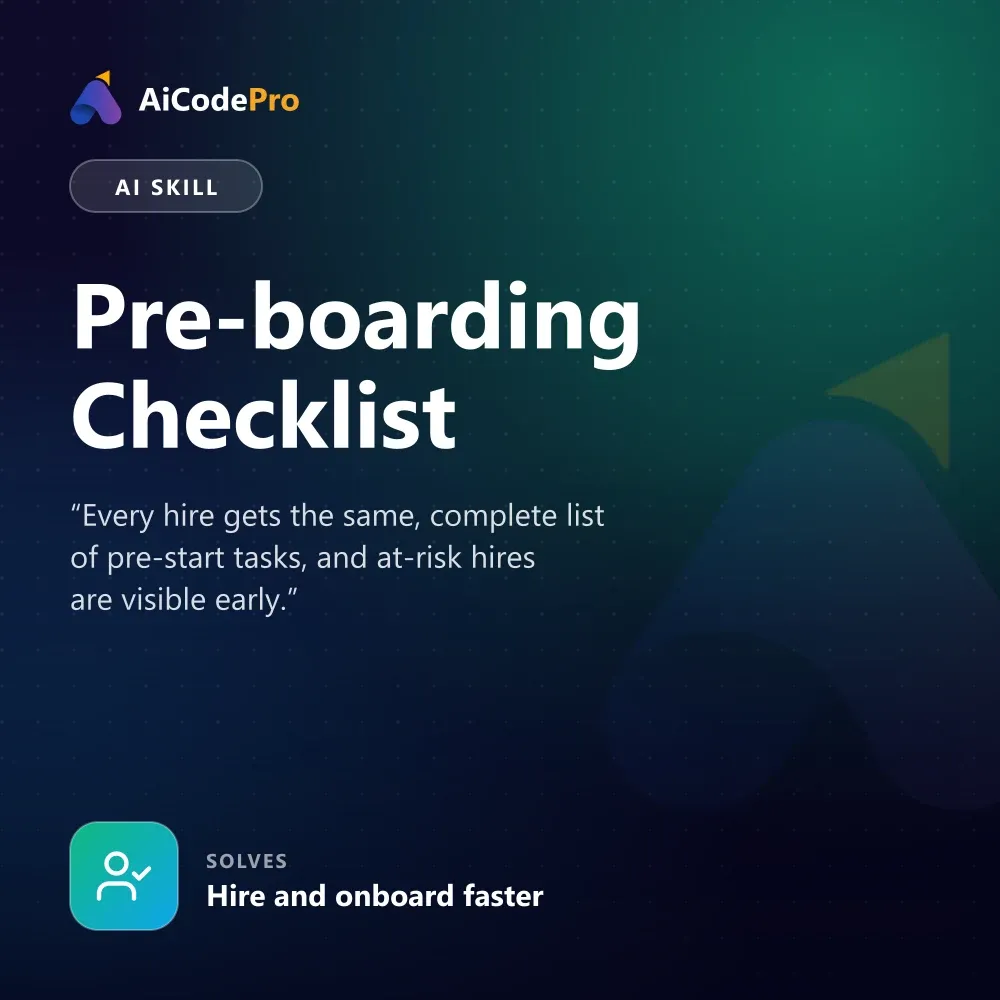 Pre-boarding Checklist Skill