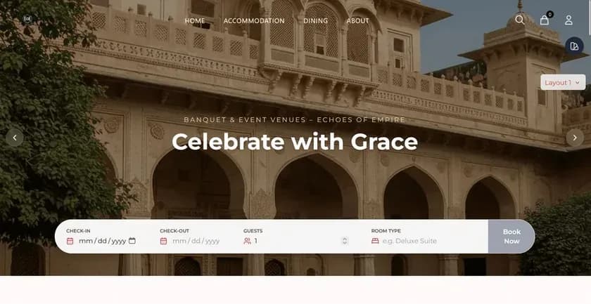 Heritage hotel website built on AiCodePro