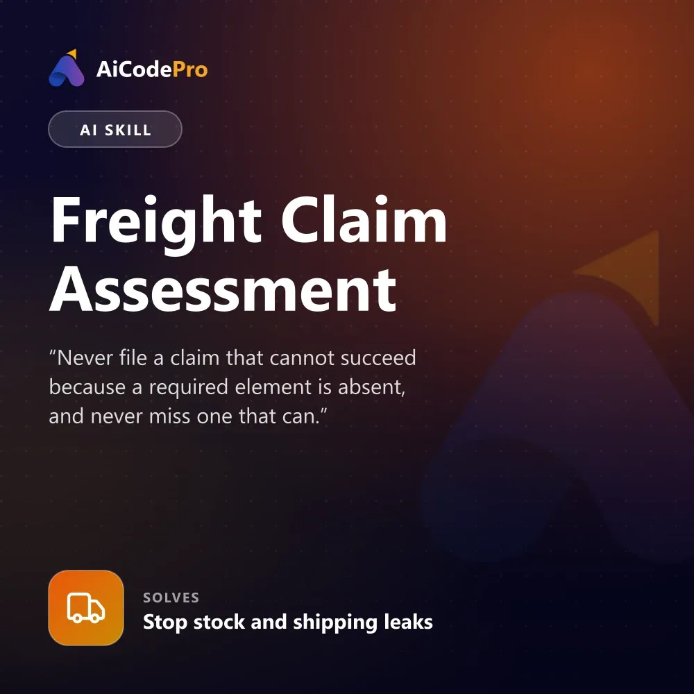 Freight Claim Assessment Skill