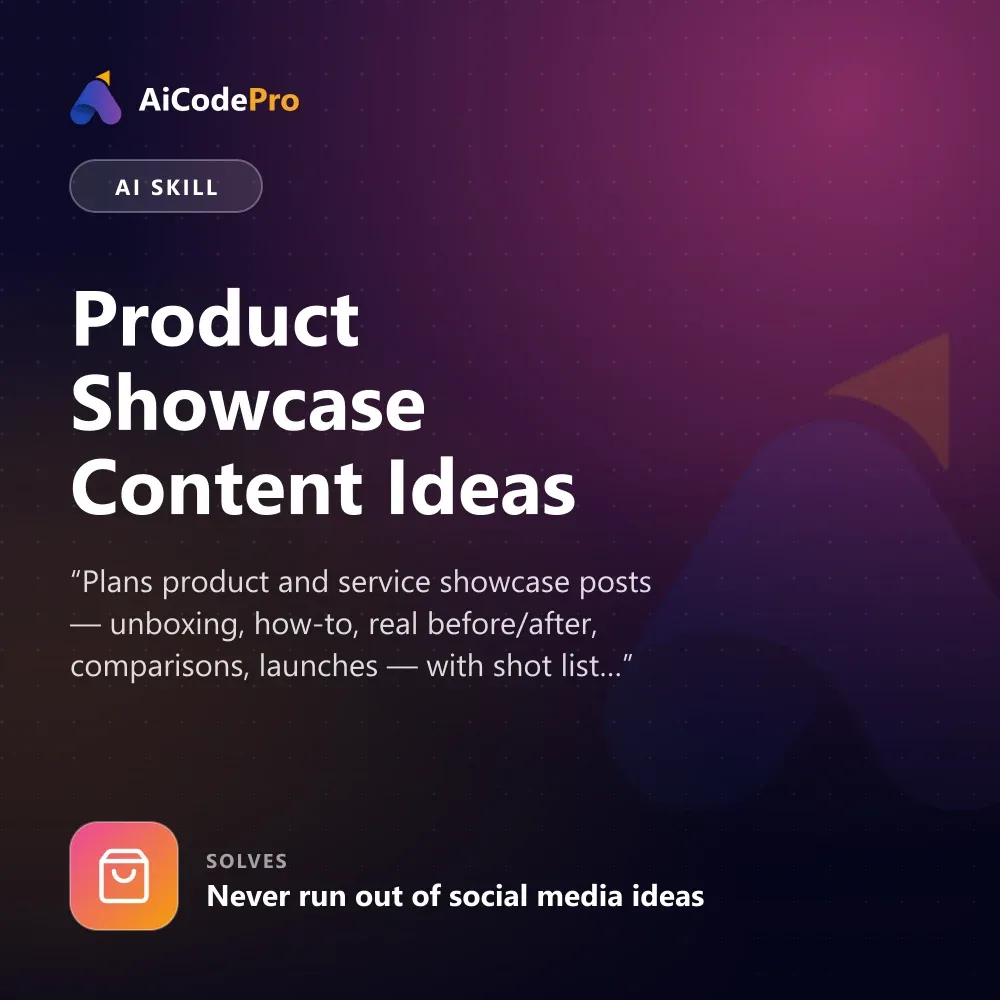 Product Showcase Content Ideas Skill